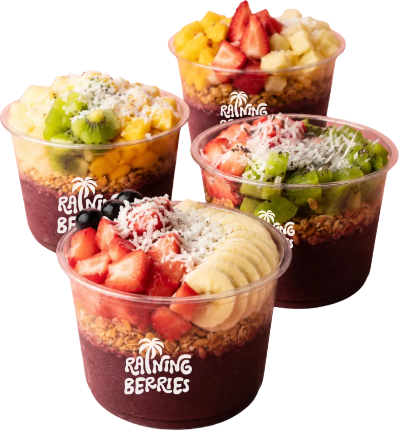 Four Raining Berries açaí bowls